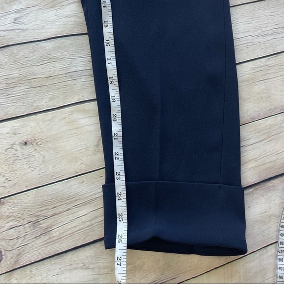 Vince. navy blue rolled hem pants 82% triacetate 18% polyester dress pants sz 4 - Picture 13 of 13